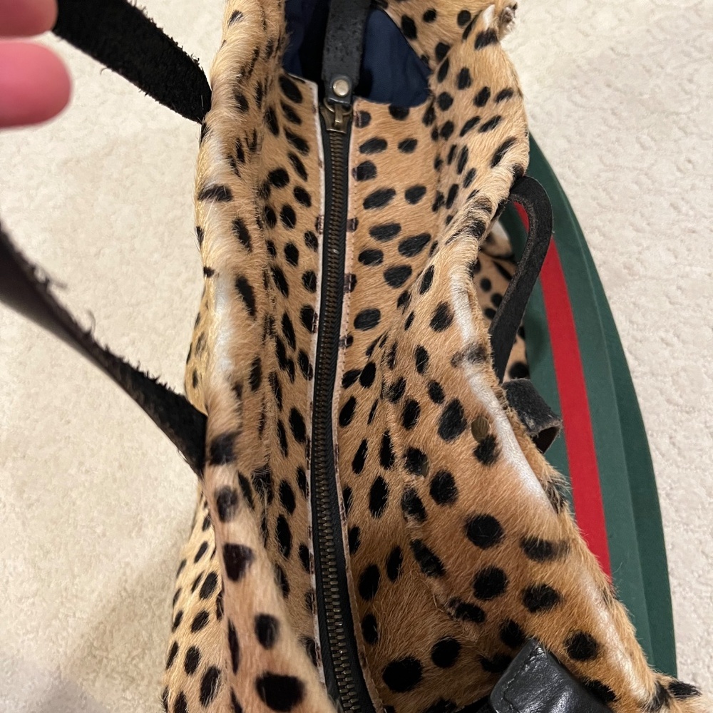Parker Thatch Leopard Print Tote in Tan and Black - Picture 4 of 10
